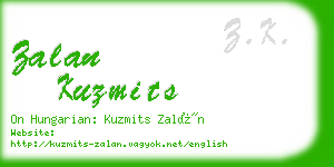 zalan kuzmits business card